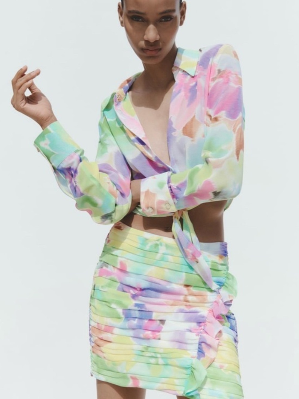 Zara Multicolor Crop Top